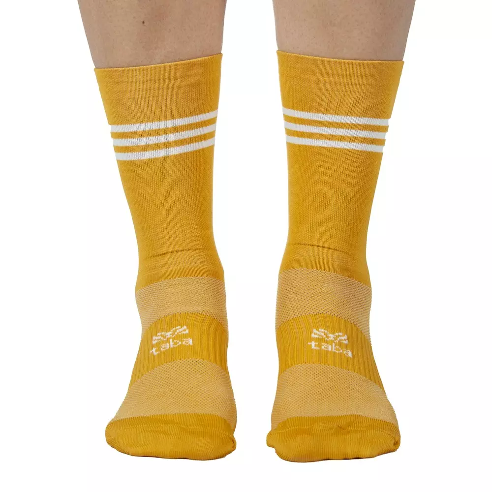 Taba Sport Media Ciclismo Lineas Mostaza Blanco 5 Taba Sport Media Ciclismo Lineas Mostaza Blanco - Imagen 3