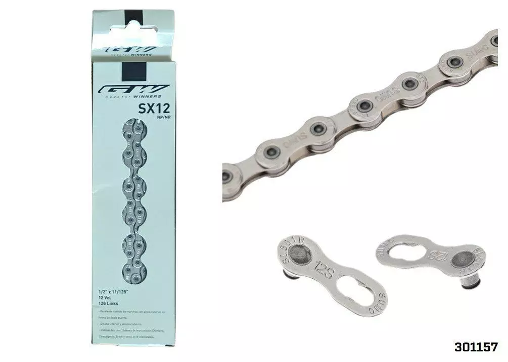 Cadena 12 Vel 1/2x11/128x126l Sx12 Silver GW 3 Cadena 12 Vel 1/2x11/128x126l Sx12 Silver GW