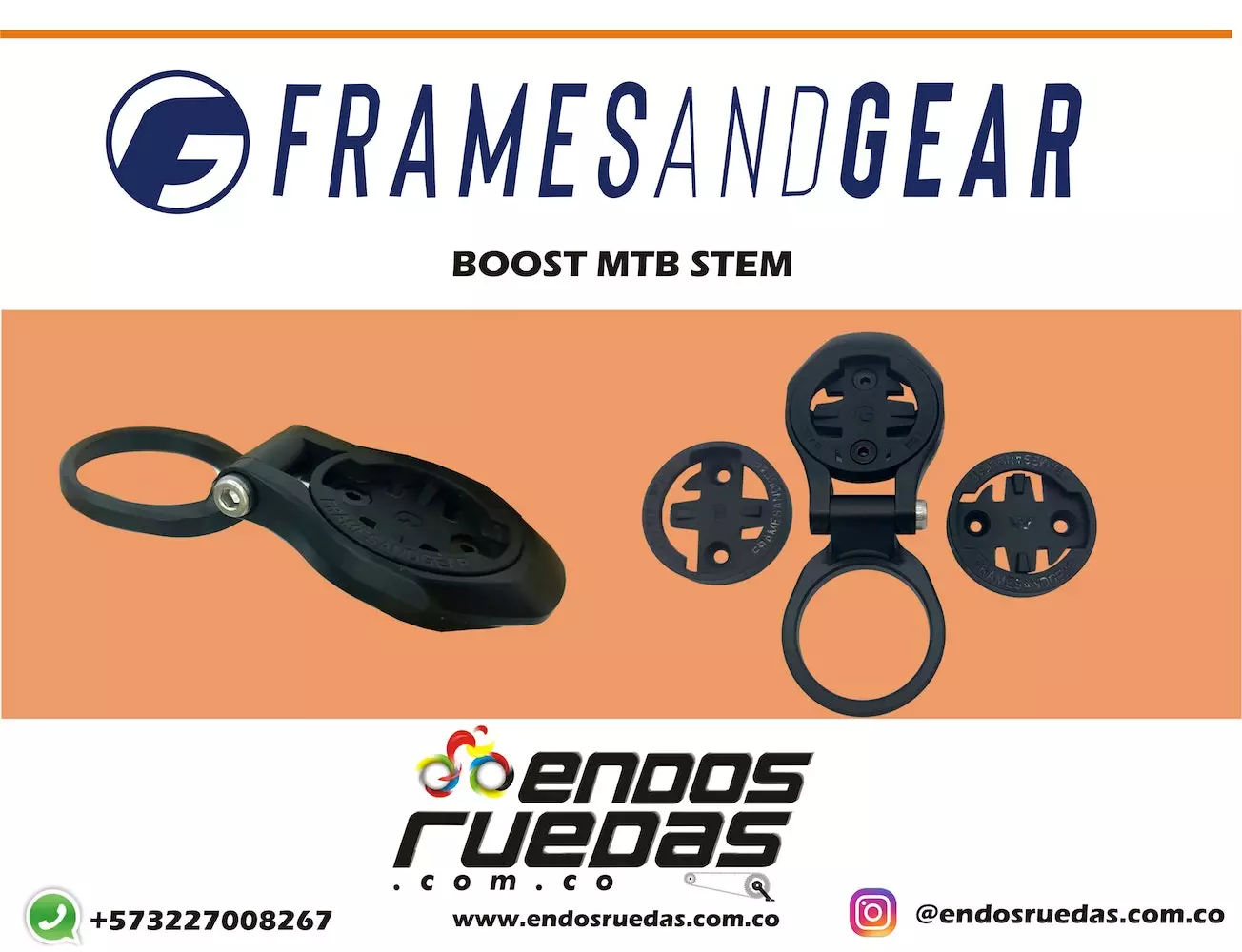 Soporte Para Ciclocomputador Para Manubrios Integrados O No BOOST MTB STEM MOUNT Frames And Gear 4 Soporte Para Ciclocomputador Para Manubrios Integrados O No BOOST MTB STEM MOUNT Frames And Gear - Imagen 2