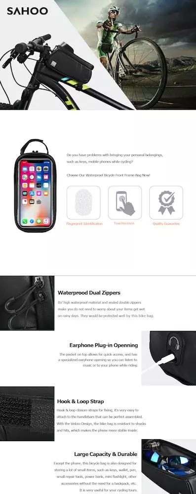 Genérico Generico Portacelular Con Bolsillo Interno Para Llevar Herramienta Bicicleta 6 Genérico Generico Portacelular Con Bolsillo Interno Para Llevar Herramienta Bicicleta - Imagen 4