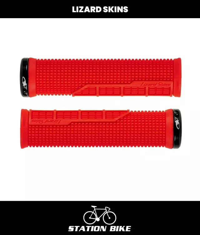 Mangos Mtb Lock On Machine Lizard Skins Negro/Rojo 3 Mangos Mtb Lock On Machine Lizard Skins Negro/Rojo