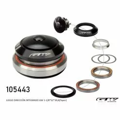 Juego Direccion Integrado 1 1/8 H373 Aluminio Negro GW