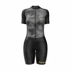 Enterizo De Ciclismo Femenino Negro / Gris Claro IONIK Manga Corta Ref: 3768C-003-MC