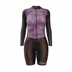 Enterizo De Ciclismo Femenino Vino / Fucsia IONIK Manga Larga Ref: 3768C-002-ML