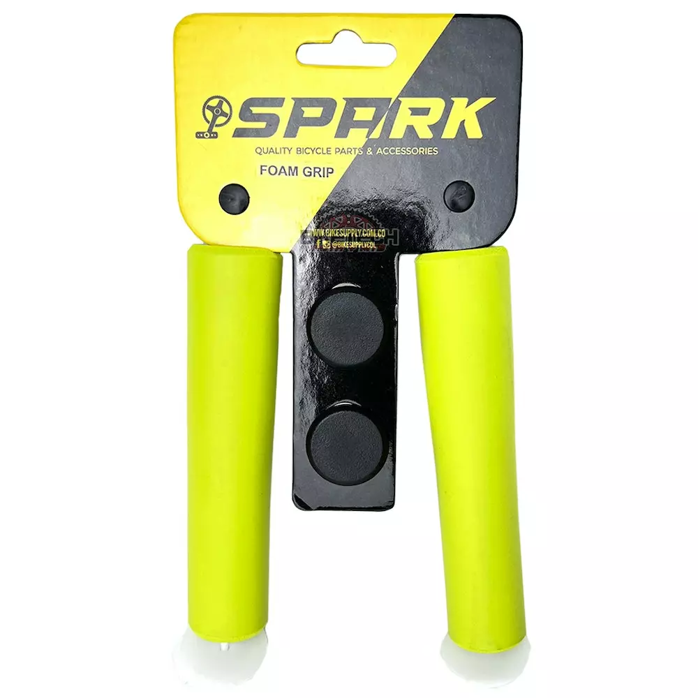 Mangos De Bicicleta SPARK Verde Neón, Silicona Mtb 3 Mangos De Bicicleta SPARK Verde Neón, Silicona Mtb