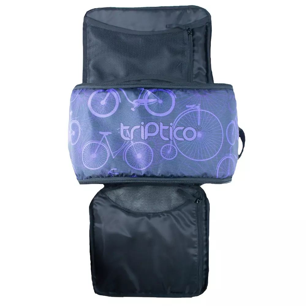 Triptico Maleta Entrenamiento Ciclismo Racebag Bicicletas Moradas 4 Triptico Maleta Entrenamiento Ciclismo Racebag Bicicletas Moradas - Imagen 2