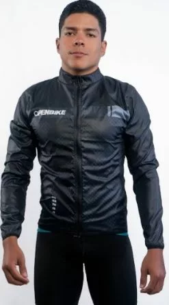 Openbike Chaqueta Rompevientos Negra Hombre