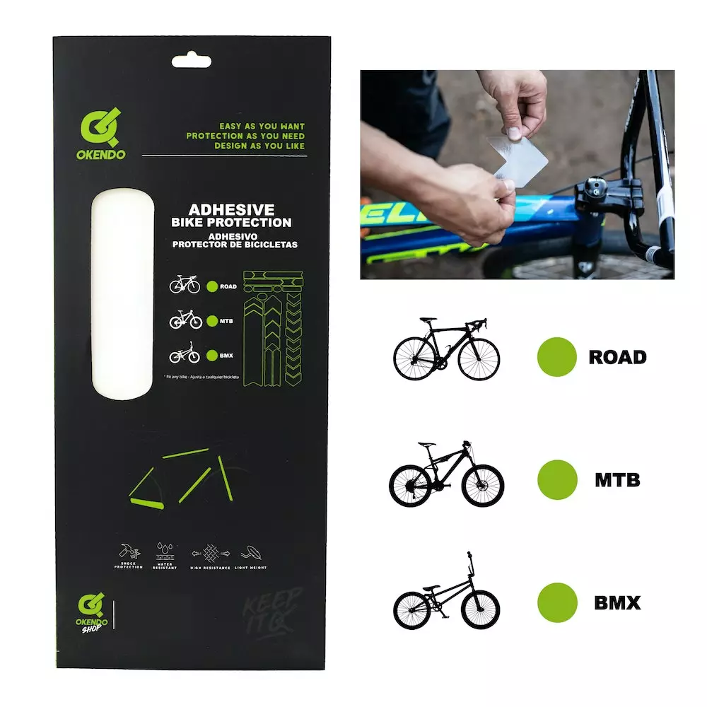 OkendoShop Protector Adhesivos Okendo Para Bicicleta Transparente 3 OkendoShop Protector Adhesivos Okendo Para Bicicleta Transparente