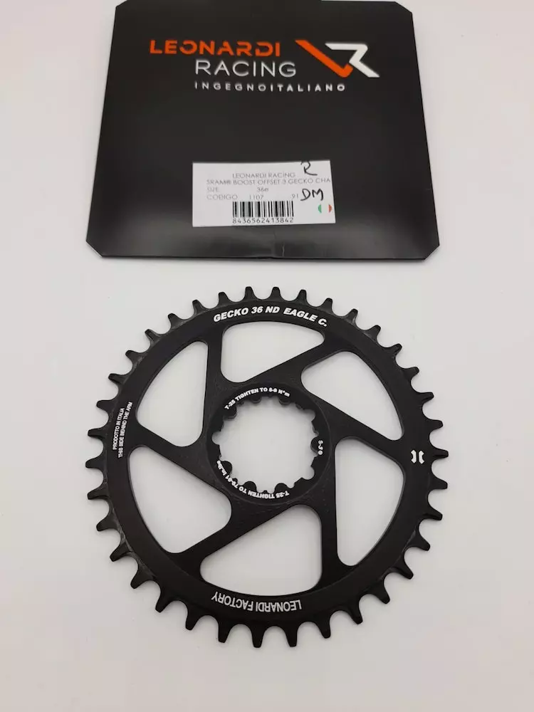 Leonardi Racing Plato/coronilla LEONARDI MTB 36T Redonda DM Montaje Directo Negra Compatible SRAM 5 Leonardi Racing Plato/coronilla LEONARDI MTB 36T Redonda DM Montaje Directo Negra Compatible SRAM - Imagen 3