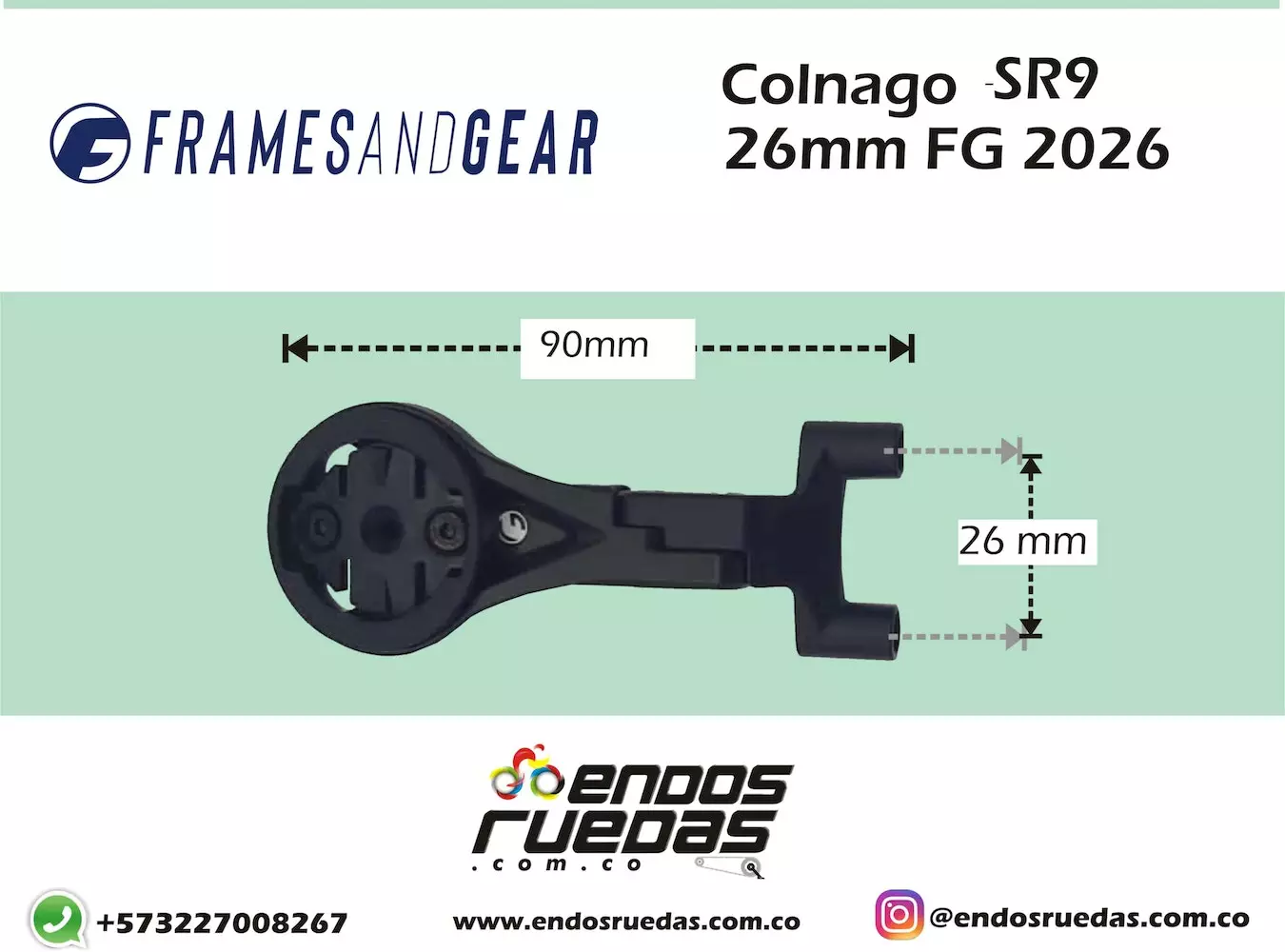 Soporte Para Ciclocomputador Para Manubrios COLNAGO SR9 26mm FGA2026 Frames And Gear 7 Soporte Para Ciclocomputador Para Manubrios COLNAGO SR9 26mm FGA2026 Frames And Gear - Imagen 5