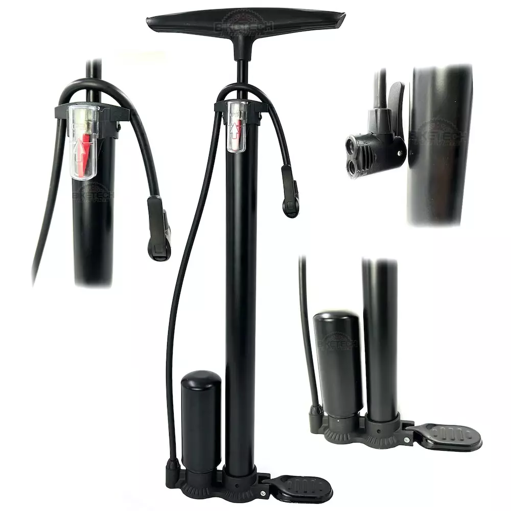 Bike Parts Inflador / Bomba Piso Bicicleta Alta Presión 160 Psi Todo Tipo Válvula 3 Bike Parts Inflador / Bomba Piso Bicicleta Alta Presión 160 Psi Todo Tipo Válvula