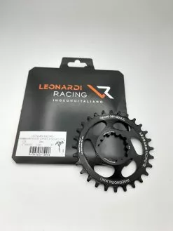 Leonardi Racing Plato/coronilla LEONARDI MTB 28T Redonda DM Montaje Directo Negra Compatible SRAM