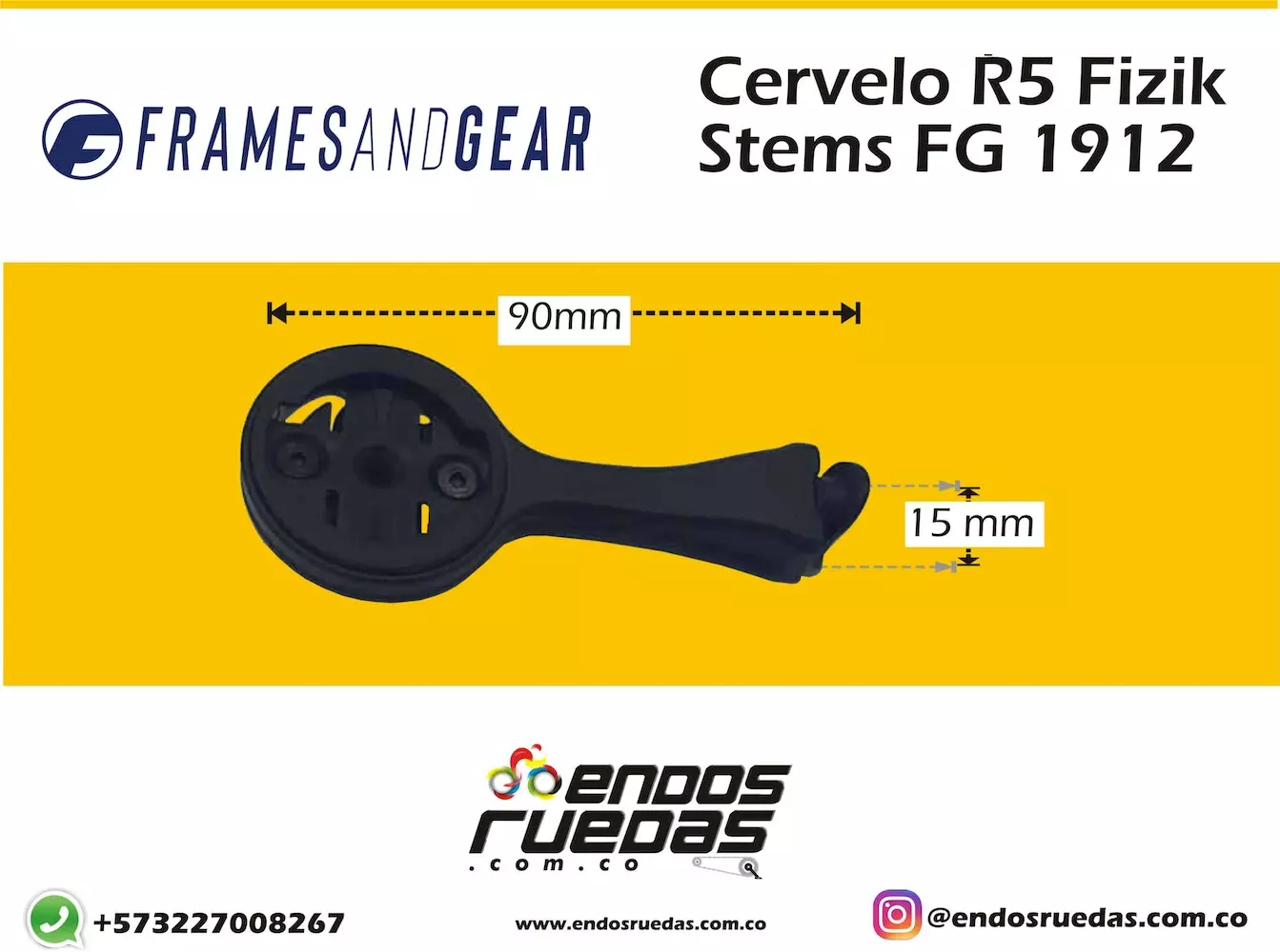 Soporte Para Ciclocomputador Para Manubrios CERVELO R5 FIZIK STEM FG1912 Frames And Gear 7 Soporte Para Ciclocomputador Para Manubrios CERVELO R5 FIZIK STEM FG1912 Frames And Gear - Imagen 5