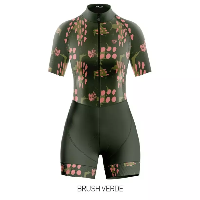 GW Enterizo Manga Corta Mujer Living Brush/Verde 3 GW Enterizo Manga Corta Mujer Living Brush/Verde